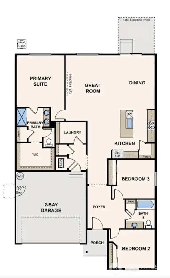 Disclaimer – Main Floor – Marketing rendering of floor plan, illustrative purposes only – may vary per location.