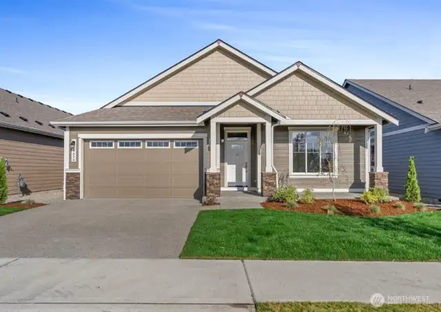 The Hemlock, 1856 sq ft 3 bed, 2 bath rambler on lot 254  Photo from similar plan on different lot for reference only