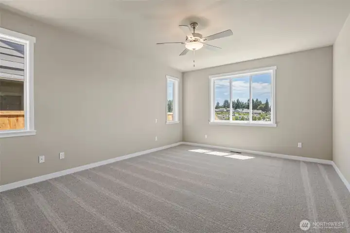 Primary bedroom, ceiling fan standard