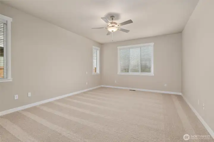 Primary bedroom, ceiling fan standard