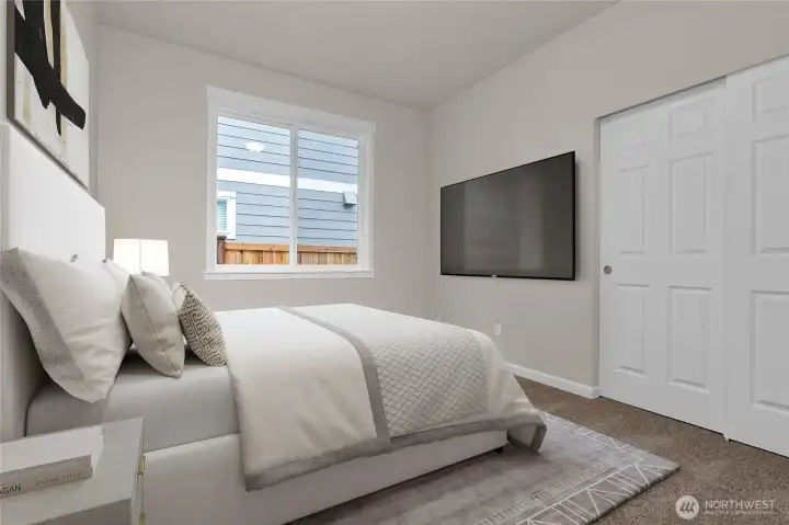 Virtually staged 2nd bedroom