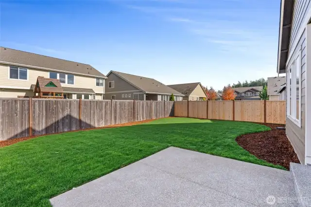 fully landscaped and fenced yards