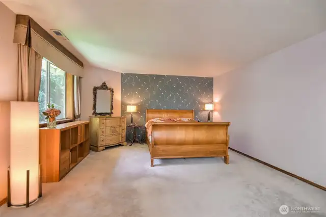 Privately located primary suite