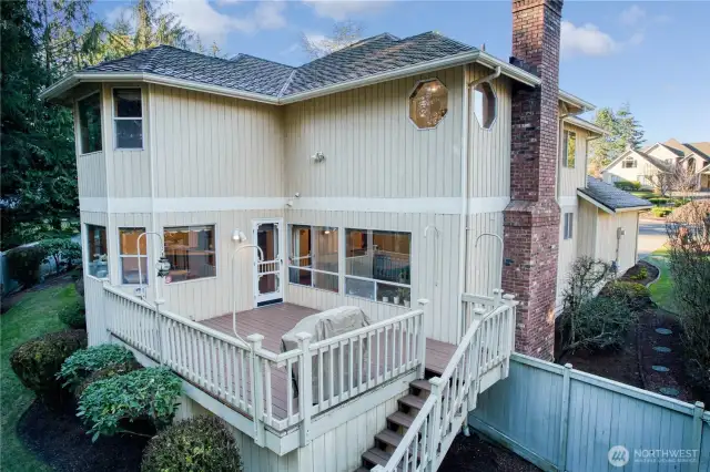 Deck and back of the property view