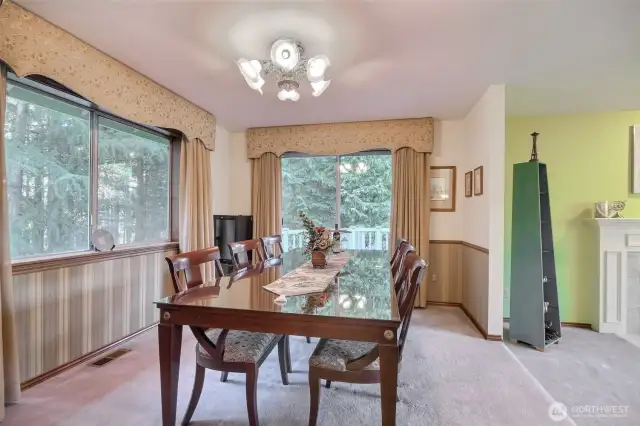 Dining room with entertaining deck