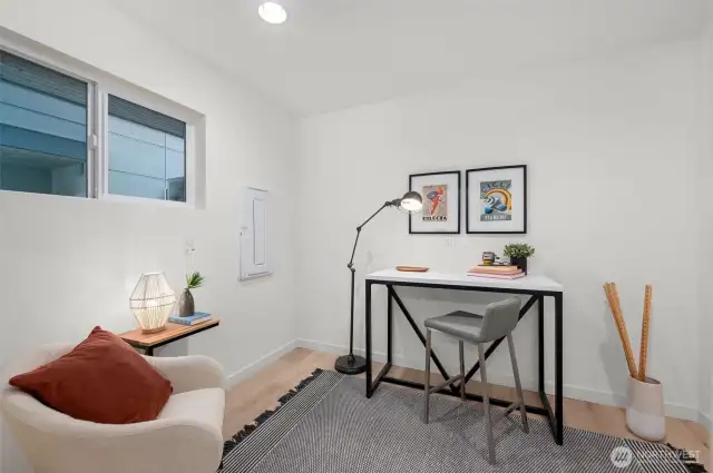 Create your dream office, art studio, or reading nook in this flexible, light-filled space. Work from home just got an upgrade.