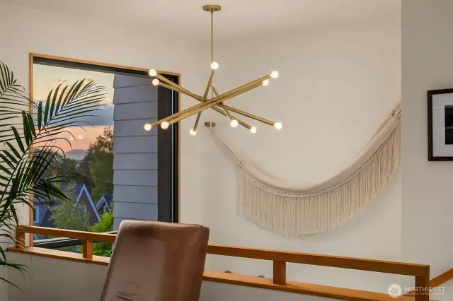 Thoughtful light fixtures throughout from Cedar and Moss, California Workshop, Lucent & School House.