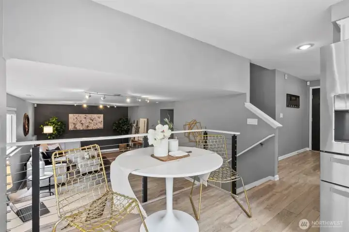 Cook while keeping an eye on Family Room activities!