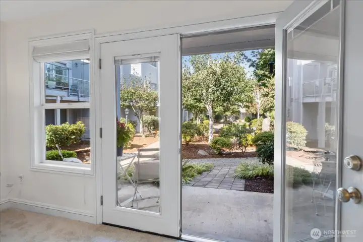French doors from living room to patio