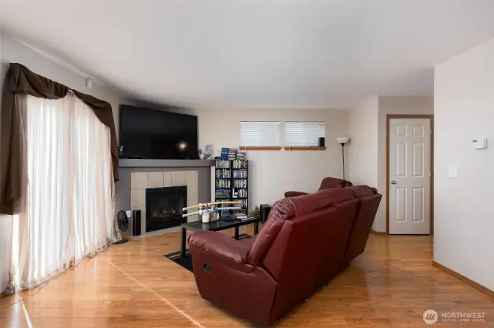 Closet underneath stairs provides extra storage