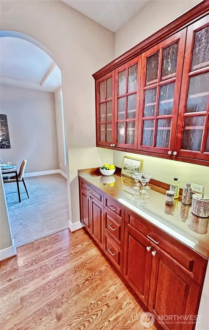 Extra counter space and lots of storage making entertaining a dream.