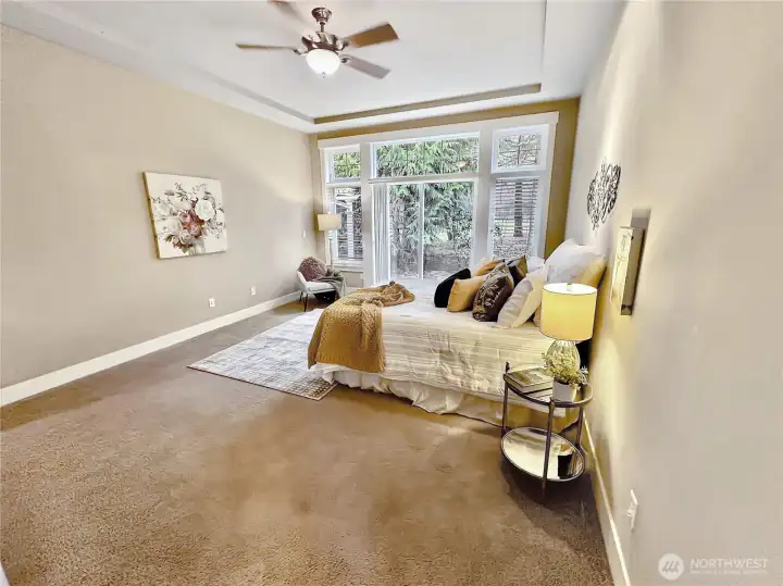 View of primary from bathroom.