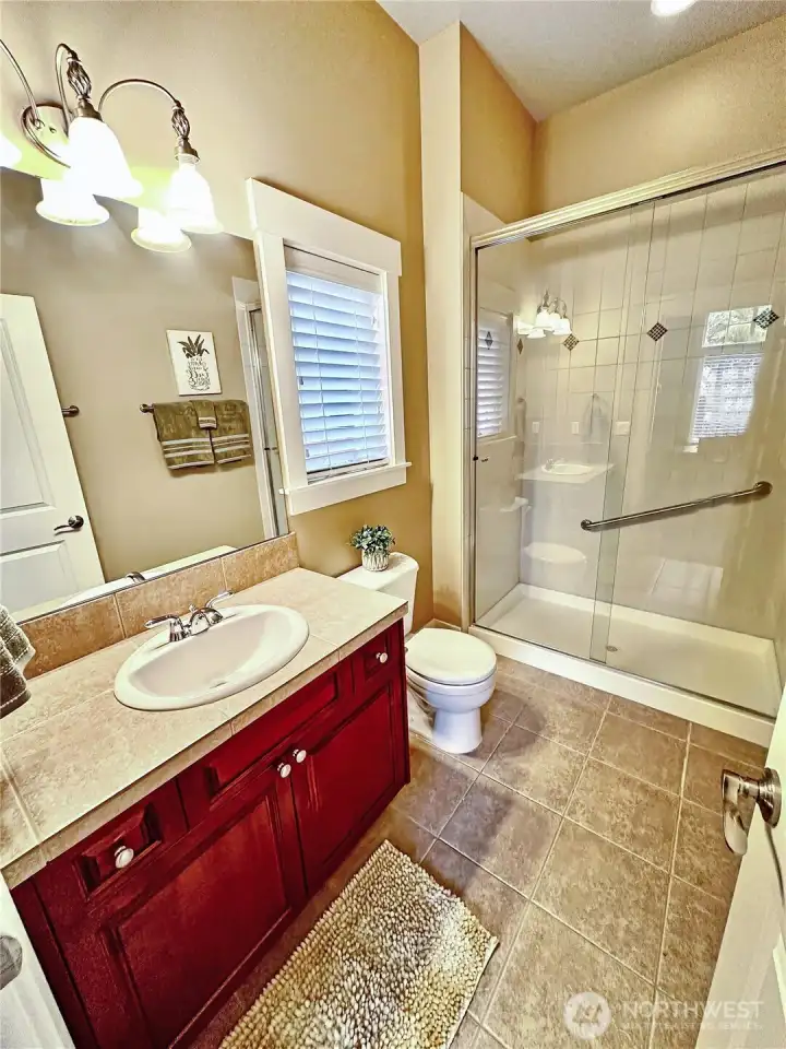 Another private .75 bath in bedroom #2.