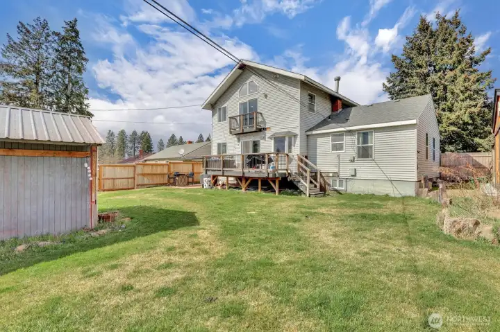 Fully fenced backyard