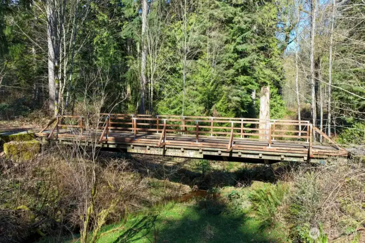 The Bridge deck is made from an old railroad car, perfectly solid!