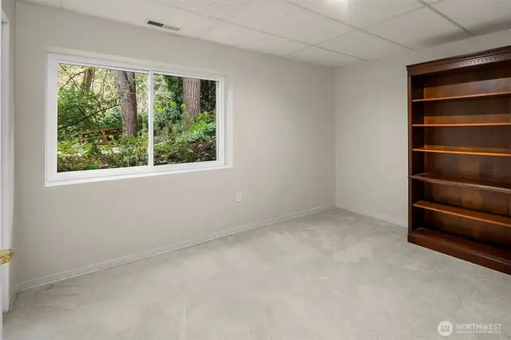 flexible office/bedroom with closet on on lower floor