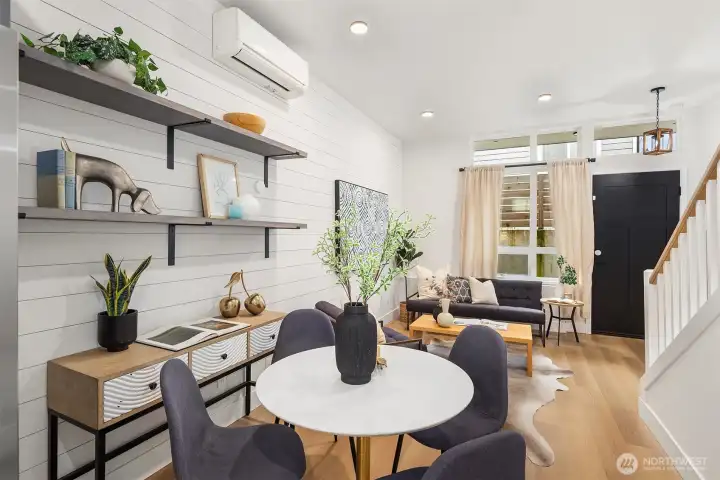 Energy efficient mini-split heating and cooling offer year-round comfort.