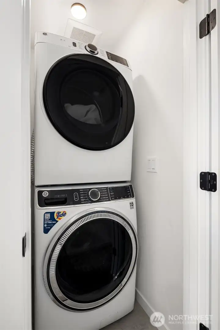 Laundry conveniently located near bedrooms.