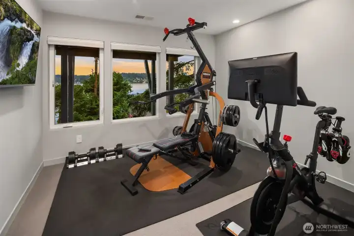 Secondary bedroom on lower level or fabulous gym.