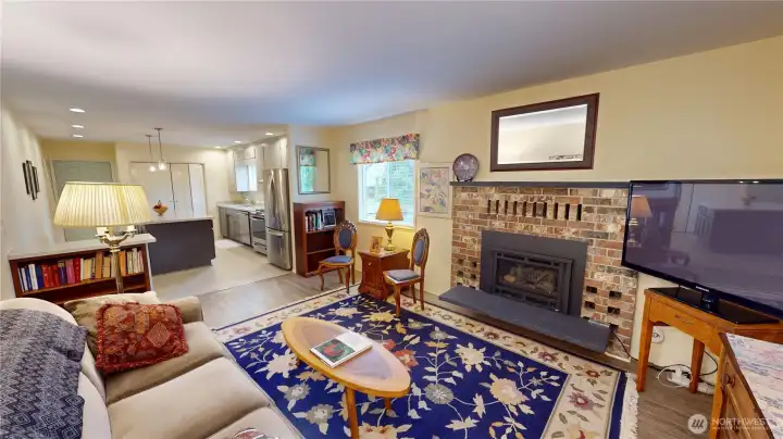 Living room with gas fireplace