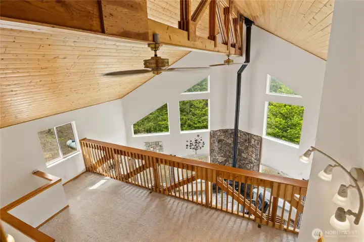 View from hidden bedroom above the loft