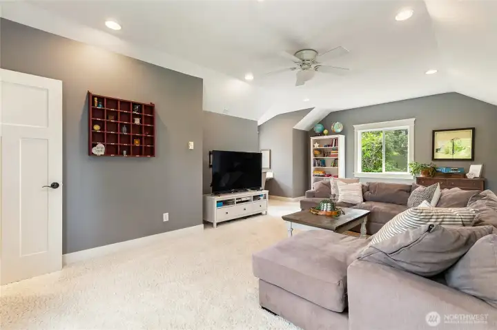 Bonus room wired for theater surround system