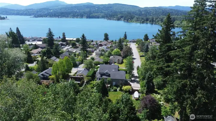 overhead of home looking toward lake Whatcom