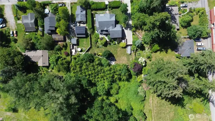 Overhead view including Open space protected forest