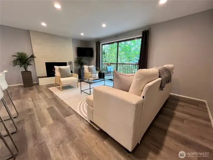 living room can accomodate a sectional as well living room can accomodate a sectional as well