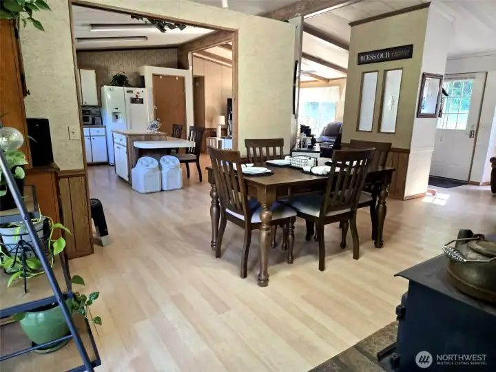 Formal Dining Room Space with wood burning stove