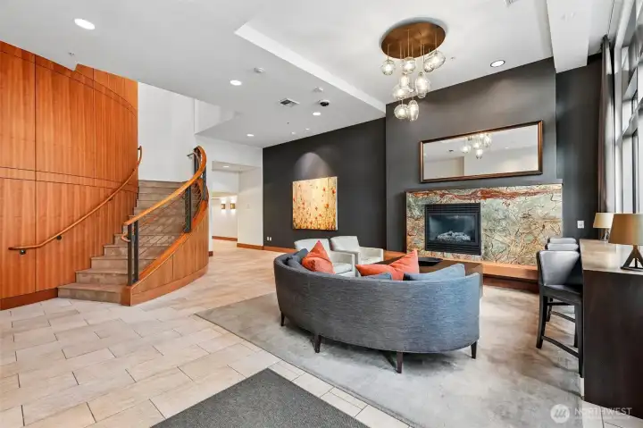 Building Lobby with Concierge plus Elevator