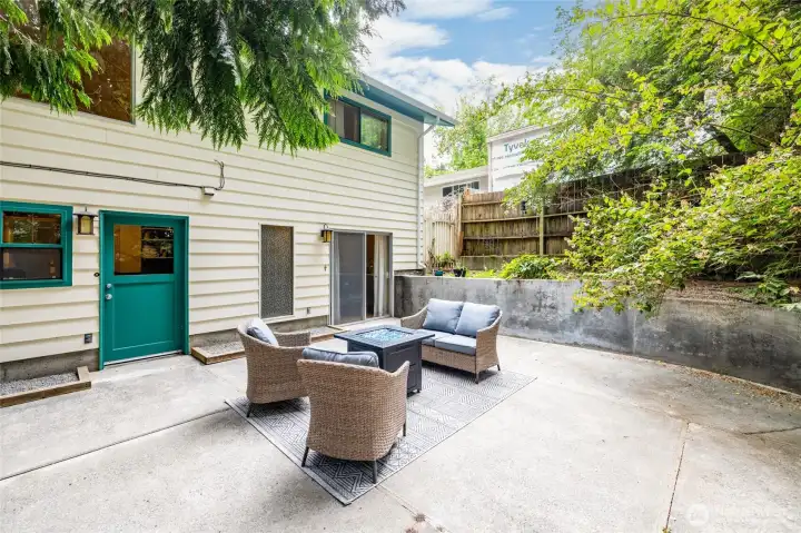 Tons of paved backyard space