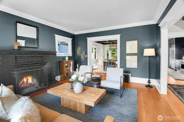 That wood-burning fireplace is meant for stormy nights. That wood-burning fireplace is meant for stormy nights.