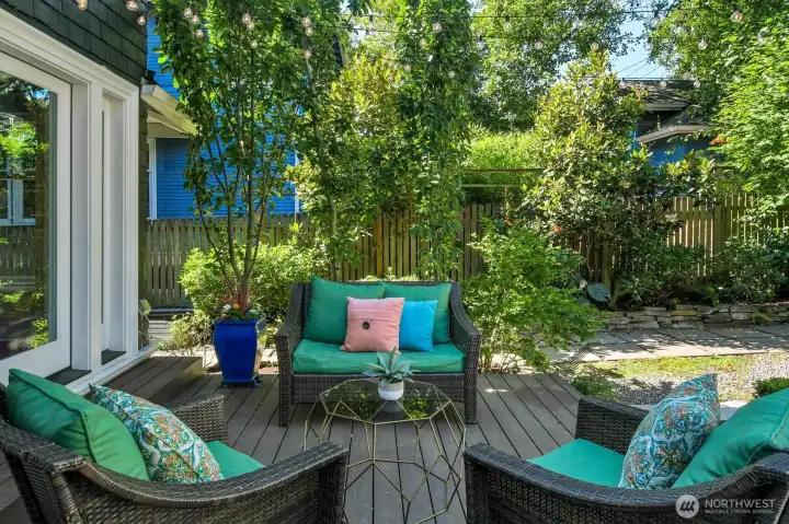 This private backyard makes it easy to feel grateful for clear skies, family and friends. This private backyard makes it easy to feel grateful for clear skies, family and friends.
