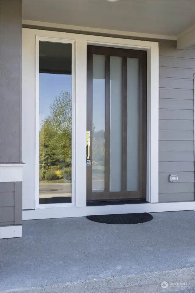 Modern glass-panel entry door