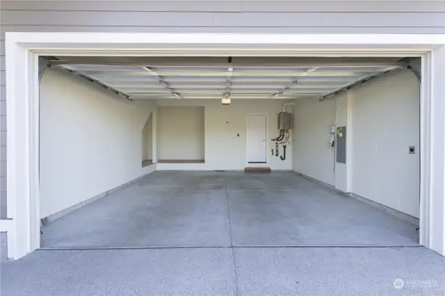 2-car garage w/electric car charging outlet