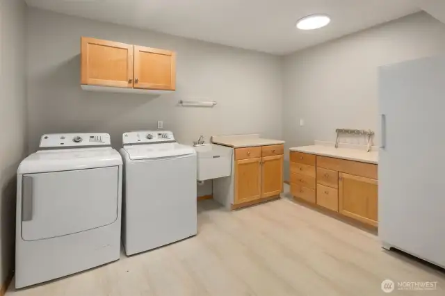 Large utility room has storage space for all your needs.