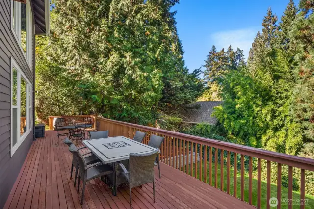 Deck is perfect for large gatherings.