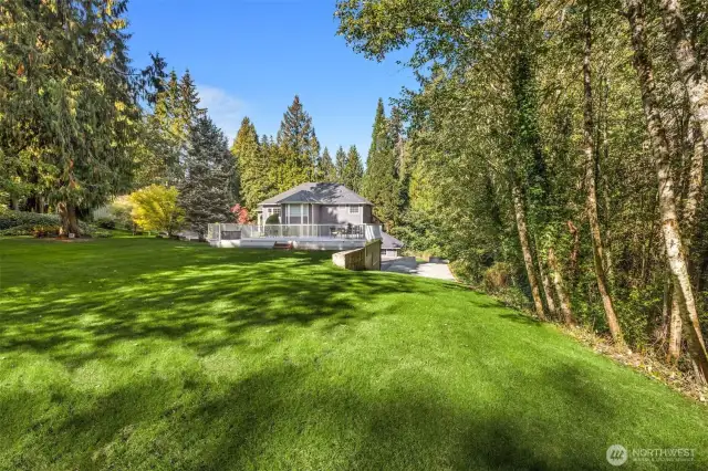 Side yard could accommodate a pickleball court.