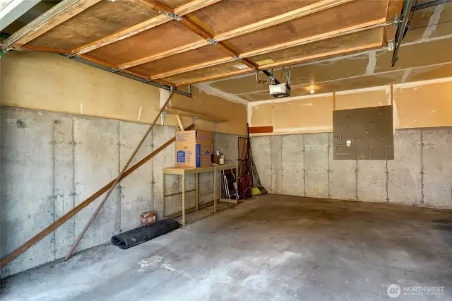 Inside the garage.