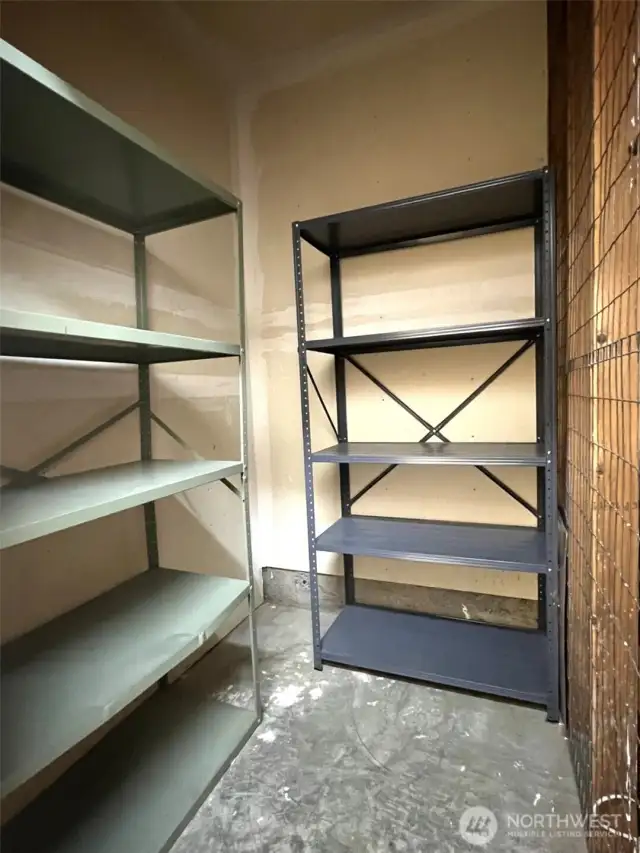 Storage space. Approximately 57"(w)x68"(d)x108"(h). The shelves will be removed before closing.