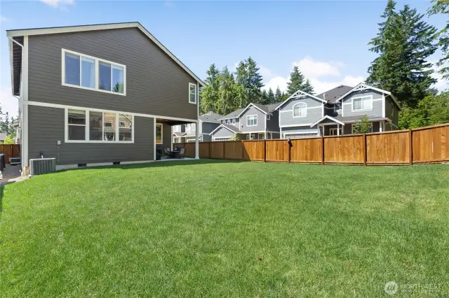 Large fenced in backyard