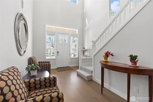 White railed staircase