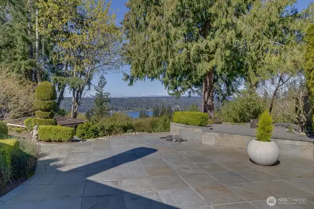 Built-in rock fire pit.
