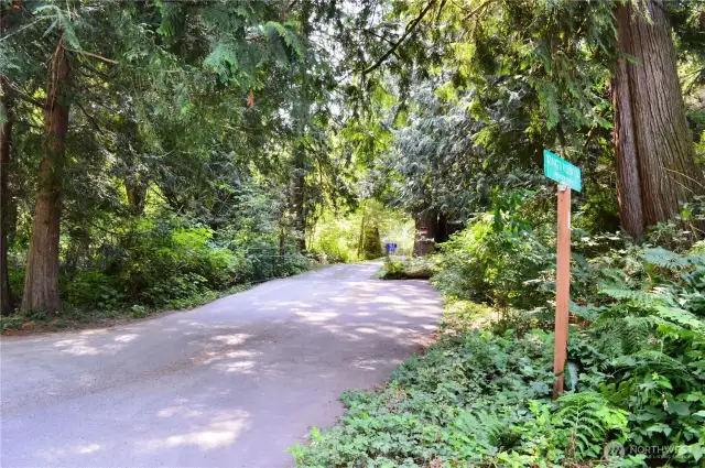 Here is where you turn into Kings View Lane from South Bay Drive.