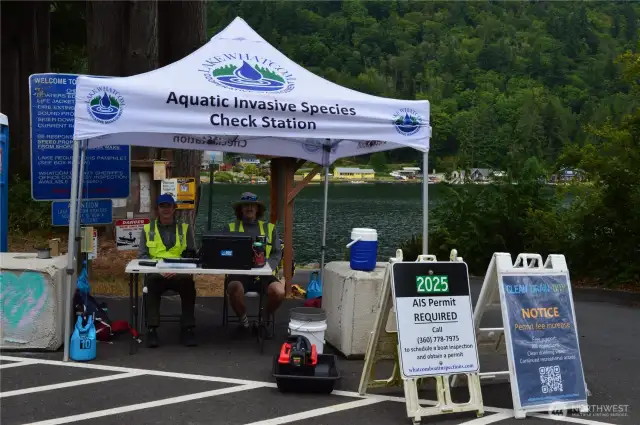 Here is a check station at the boat launch.