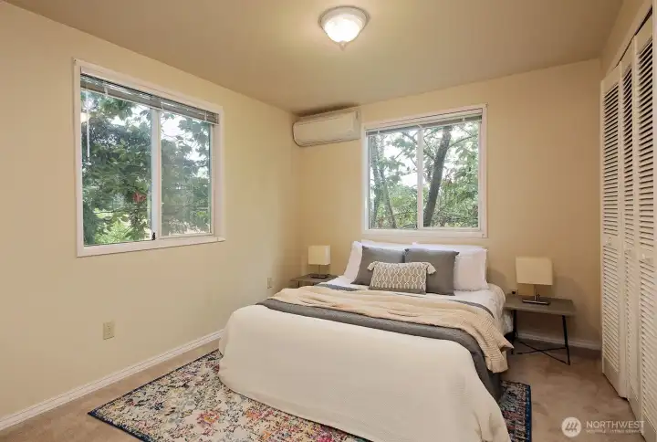 This is bedroom #4 in the northwest side of the home. It also has a standard sized closet and a mini-split.
