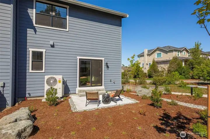 End unit and patio of triplex