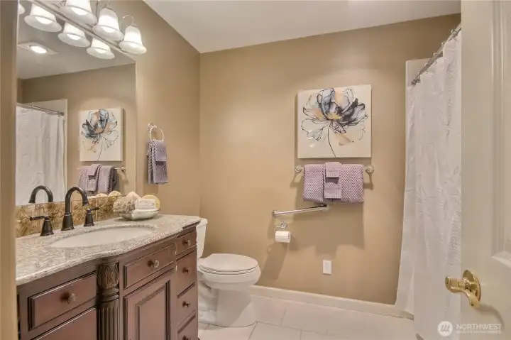 Hall refreshed bathroom.