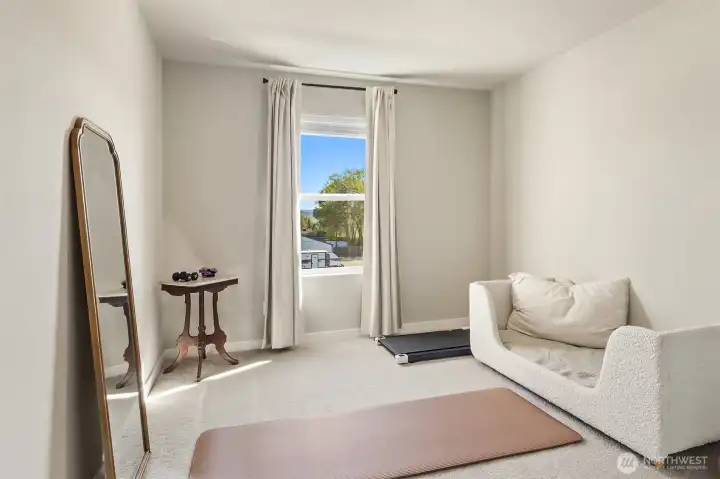 Bedroom #5 perfect as an exercise room or office